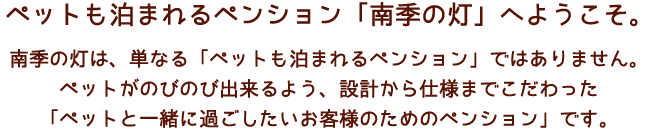 ペットも泊まれる